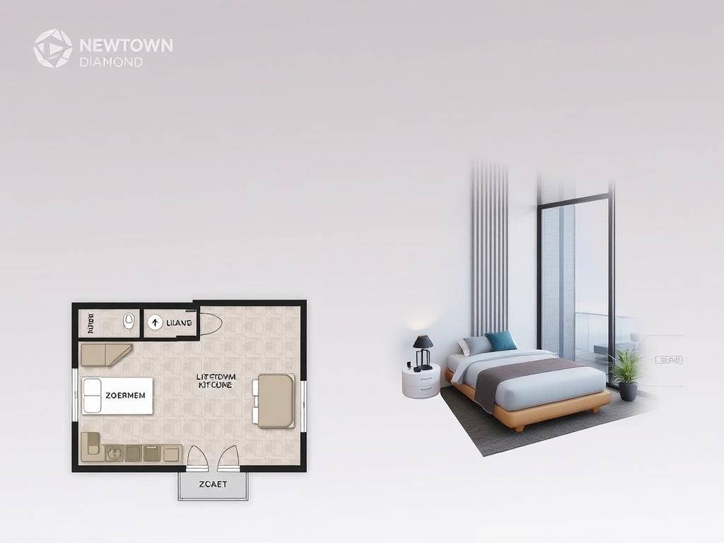 Thiết kế căn hộ 1 phòng ngủ tại Newtown Diamond Đà Nẵng Thiết kế căn hộ 1 phòng ngủ tại Newtown Diamond Đà Nẵng